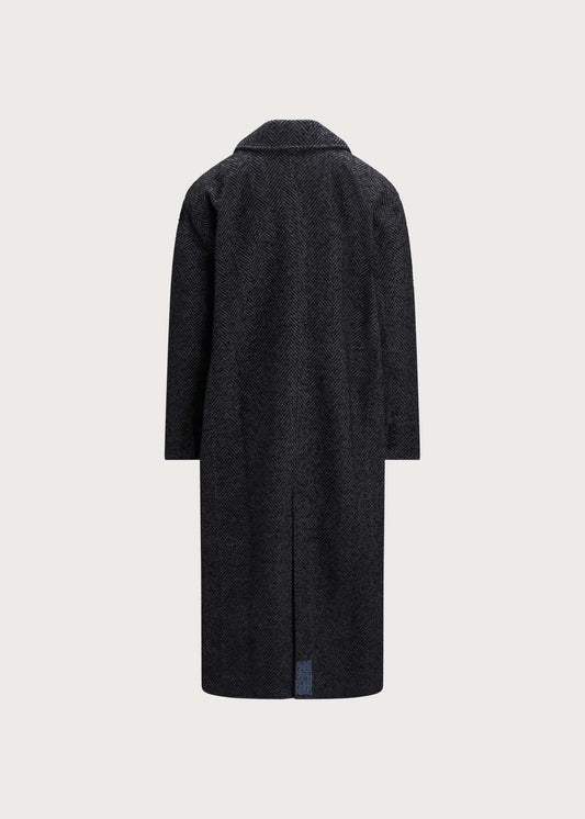 Regntid Coat - Black Herringbone