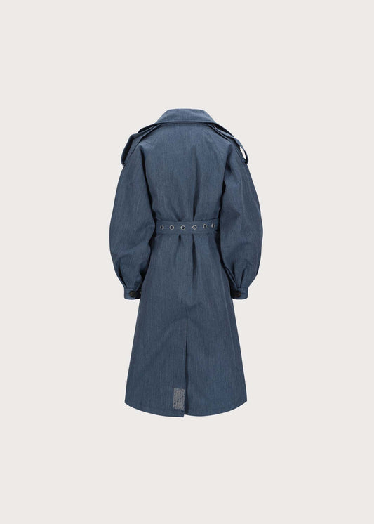 BRGN Duskregn Maxi Trench Coat Coats 735 Denim Blue