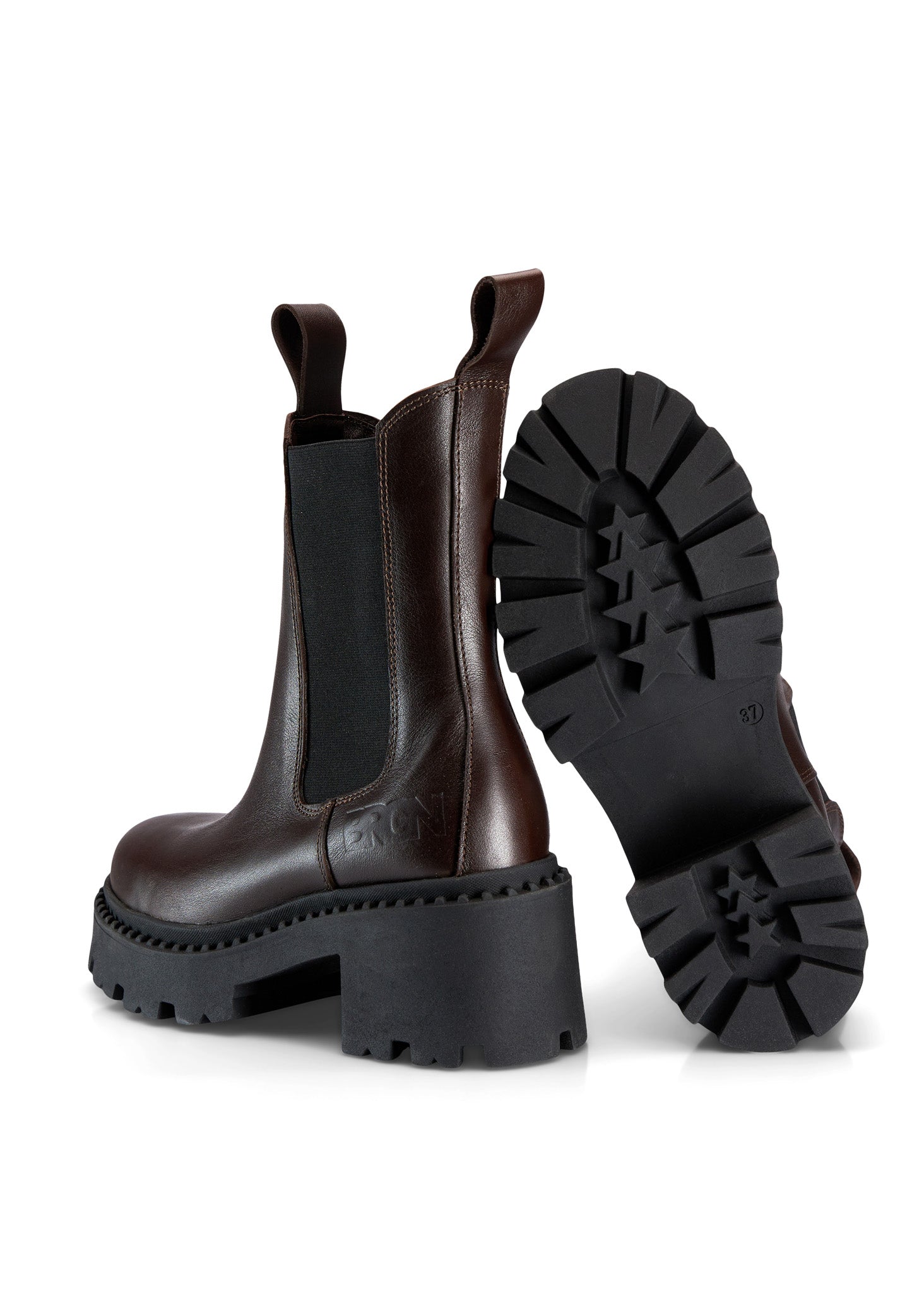BRGN Heel Chelsea Boot Shoes 185 Brown