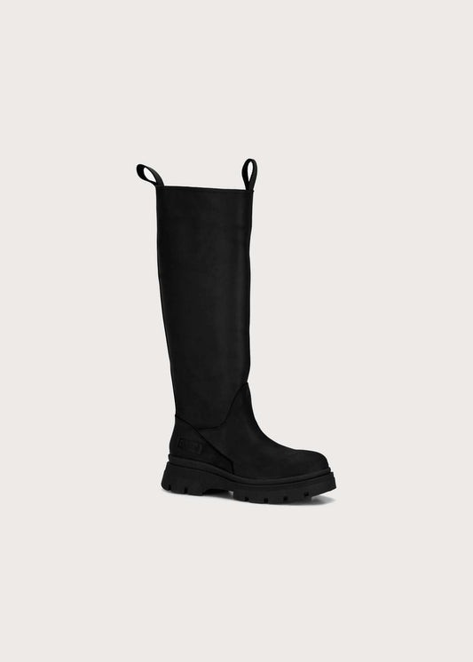 BRGN High Leather Boots Shoes 095 New Black