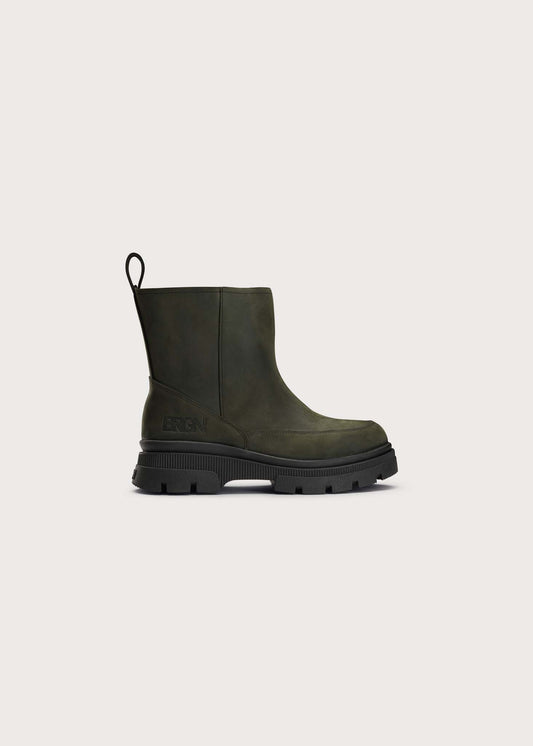 BRGN Pile Slip-in Boots Shoes 880 Rosin Dark Green
