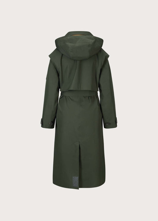 BRGN Regndråpe Trench Coat Coats 880 Rosin Dark Green