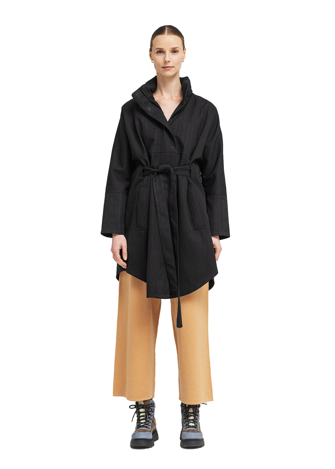 BRGN by Lunde & Gaundal Bris Poncho Coats 097 Black Tweed