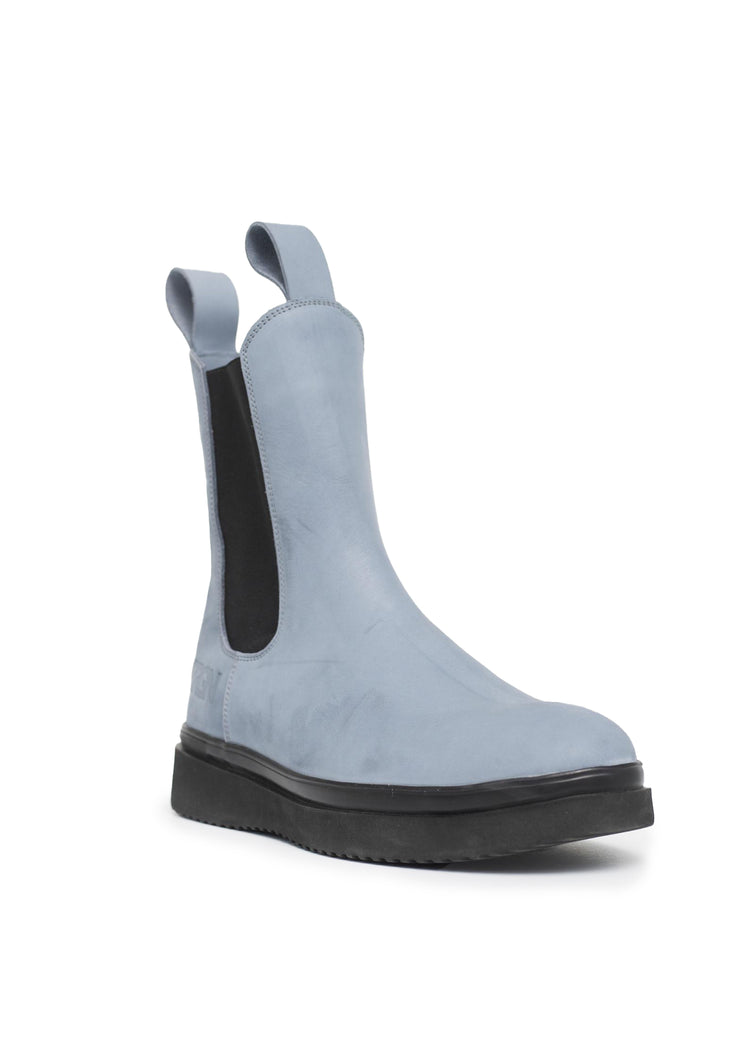 BRGN by Lunde & Gaundal Chelsea Boot flat sole Shoes 740 Steel Blue