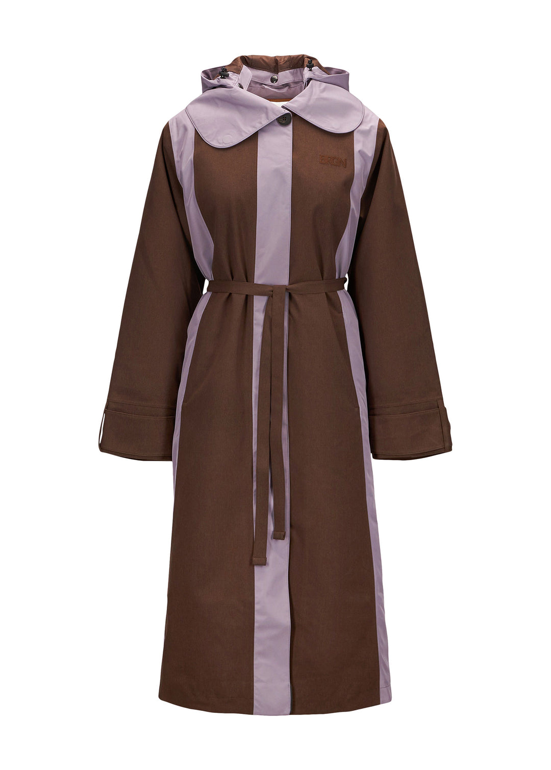 BRGN by Lunde & Gaundal Cloudy kontrast kåpe Coats 187 Chocolate Brown / 700 Lilac
