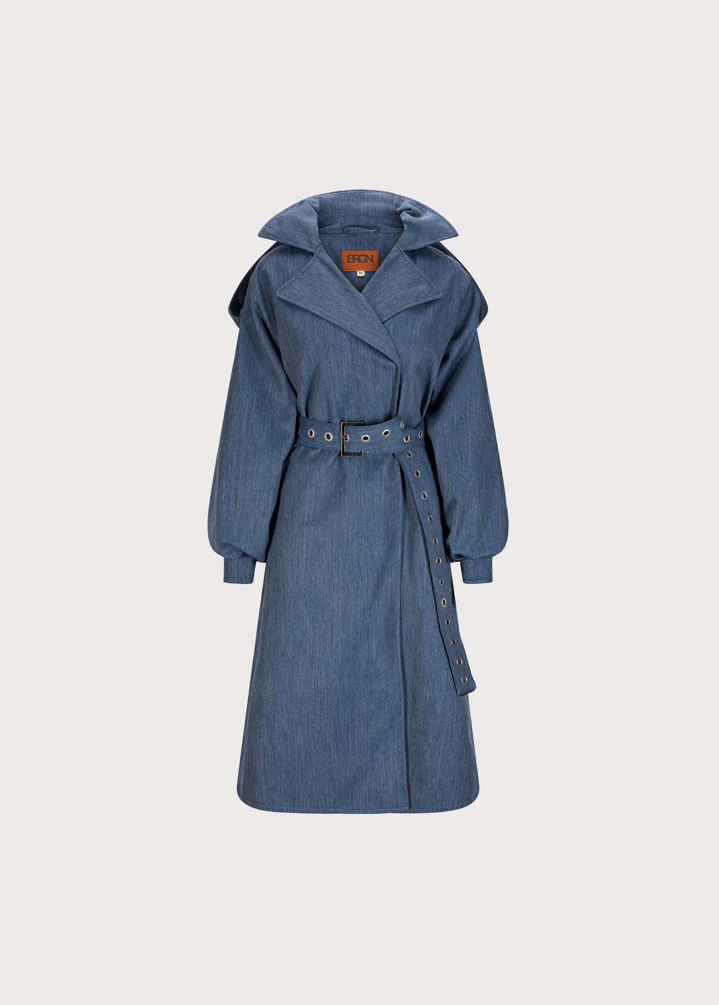 BRGN Duskregn Maxi Trench Coat Coats 735 Denim Blue