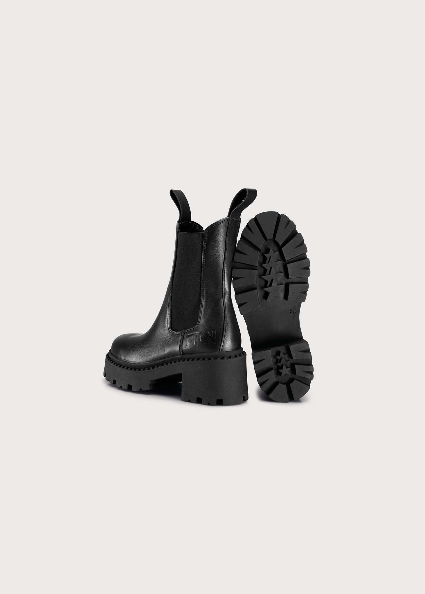 BRGN Heel Chelsea Boot Shoes 095 New Black