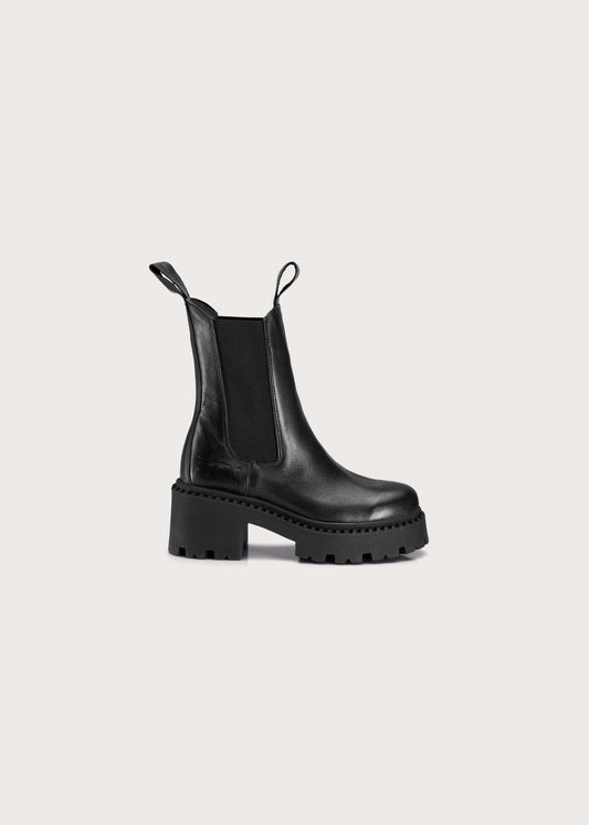 BRGN Heel Chelsea Boot Shoes 095 New Black