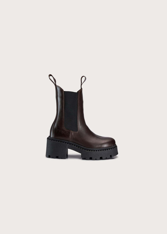 BRGN Heel Chelsea Boot Shoes 185 Brown