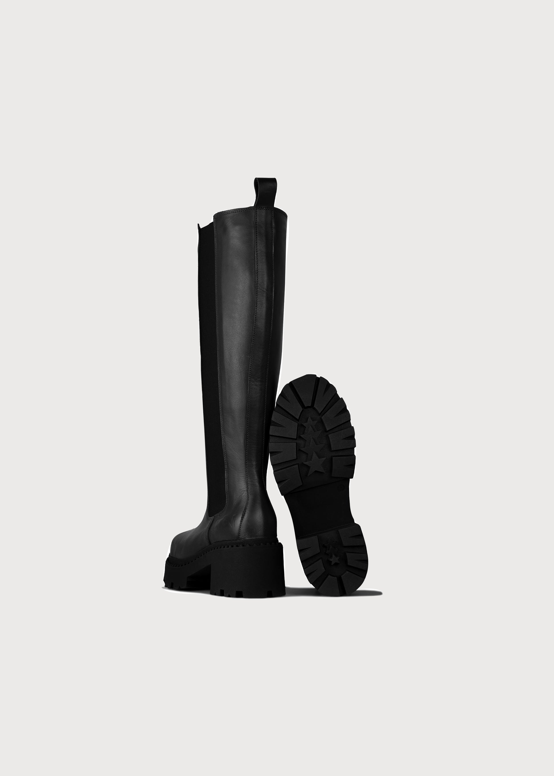 BRGN Heel Chelsea HIGH Boot Shoes 095 New Black