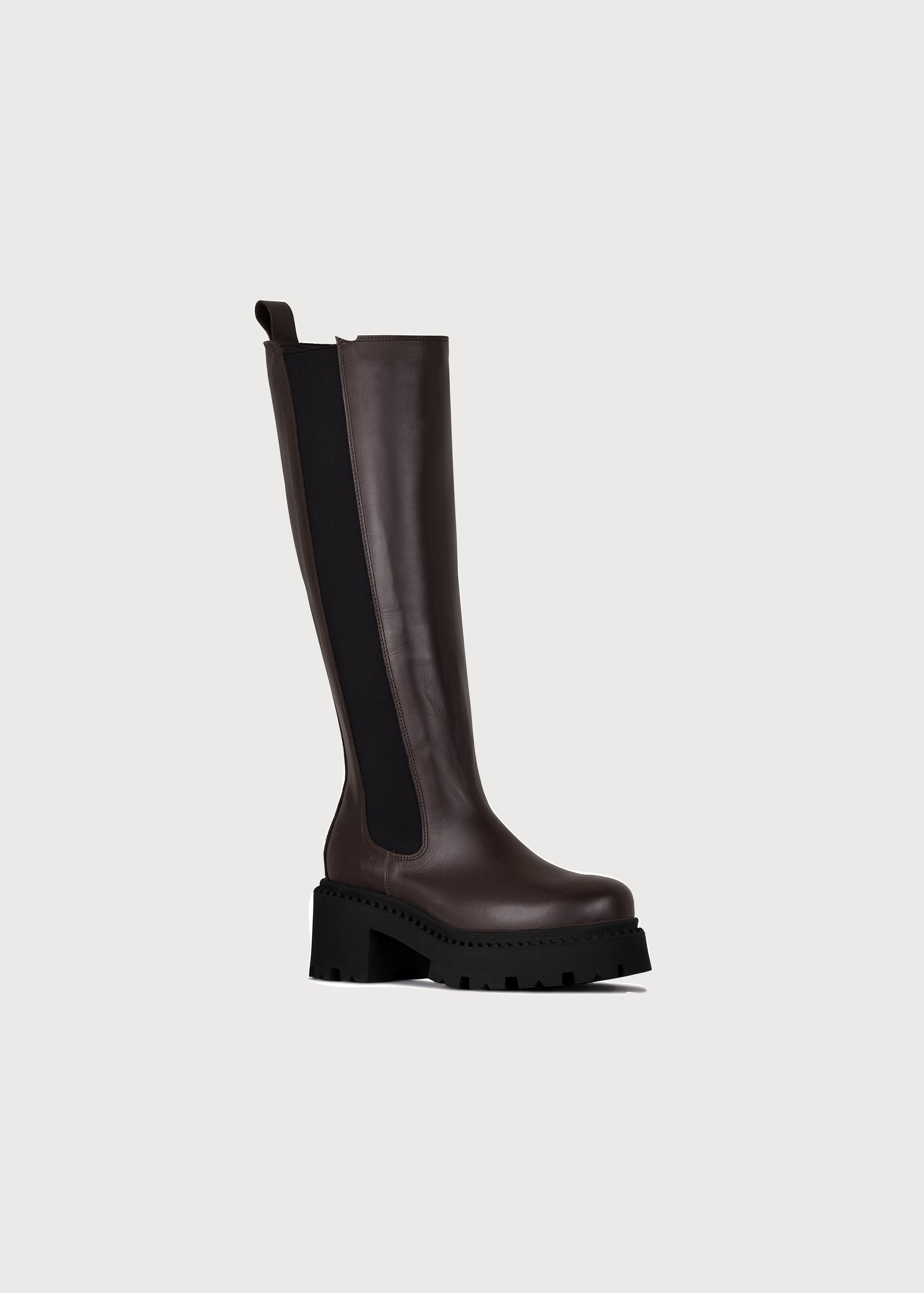 BRGN Heel Chelsea HIGH Boot Shoes 185 Brown