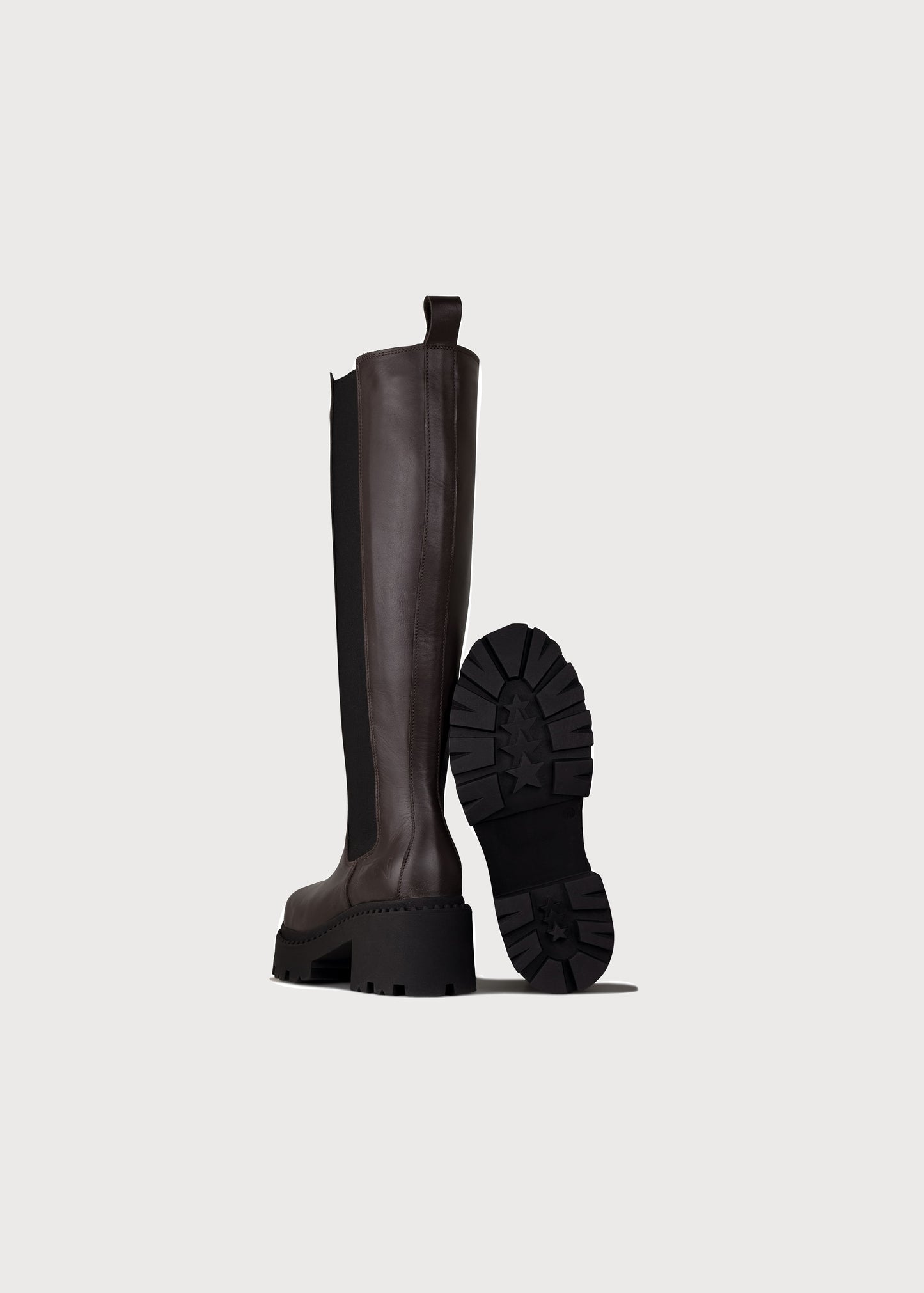BRGN Heel Chelsea HIGH Boot Shoes 185 Brown