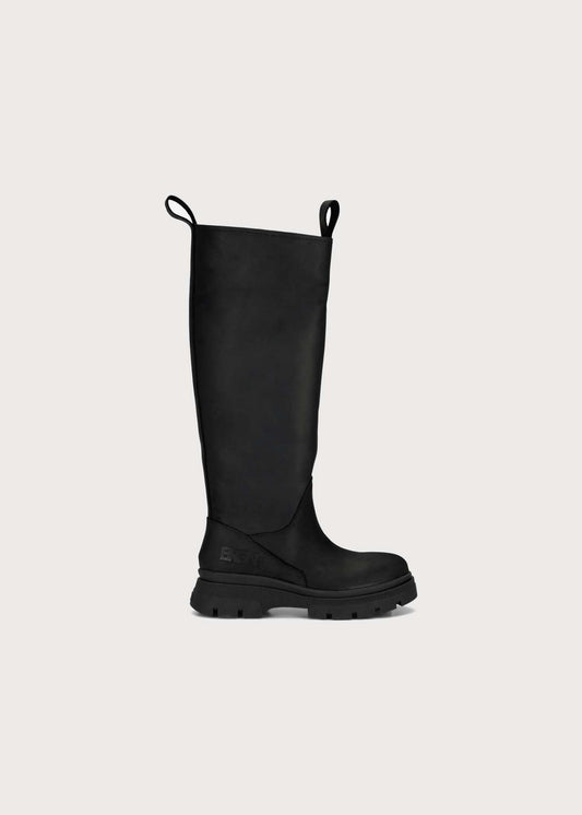 BRGN High Leather Boots Shoes 095 New Black