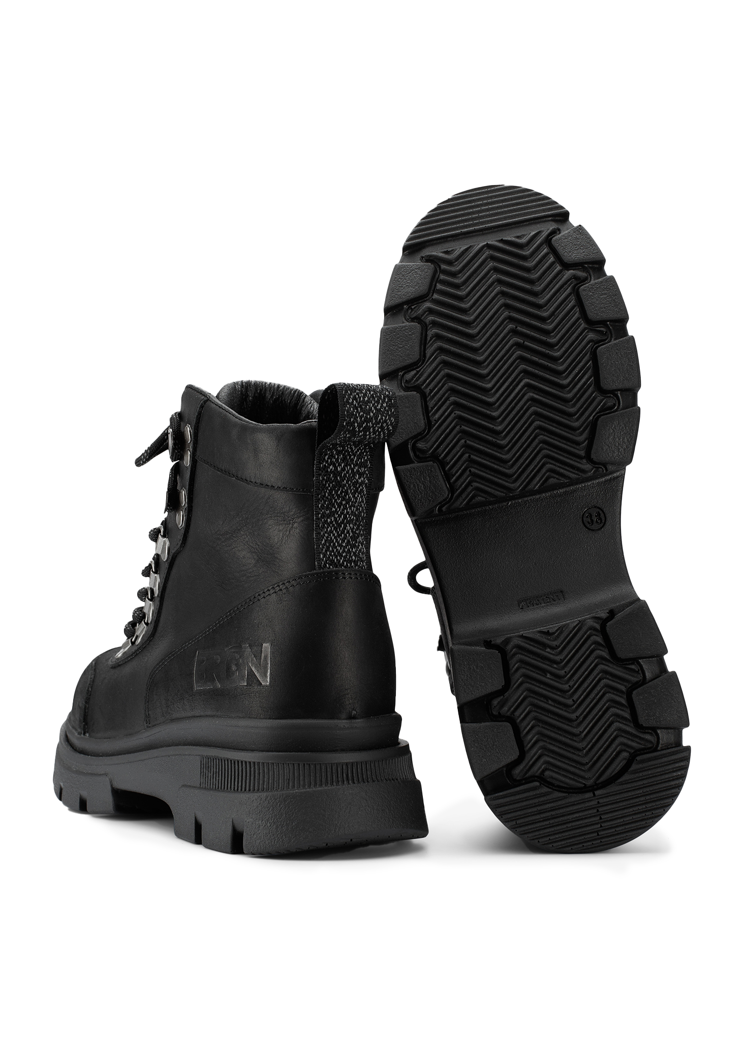 BRGN Hiking Boots Shoes 095 New Black