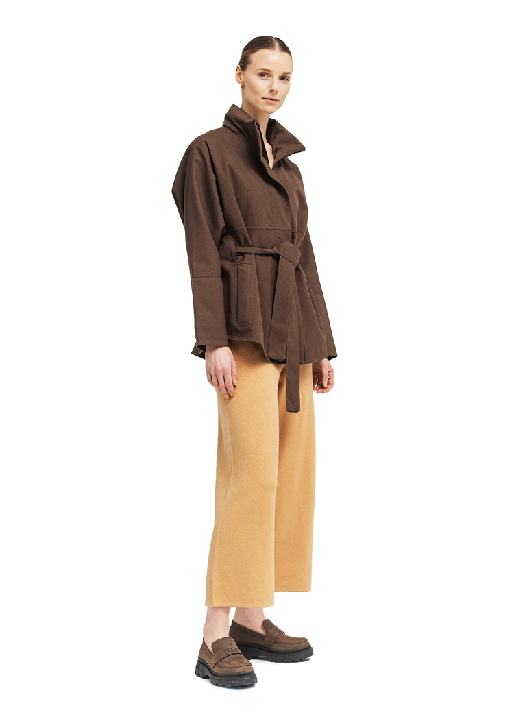 BRGN by Lunde & Gaundal Kuling Poncho Coats 187 Chocolate Brown