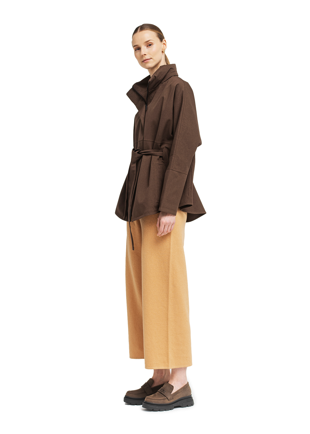BRGN by Lunde & Gaundal Kuling Poncho Coats 187 Chocolate Brown