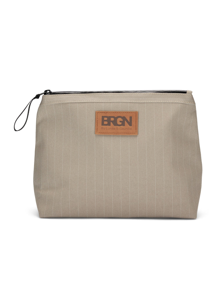 BRGN Large Pouch Accessories 139 Taupe Pinstripe