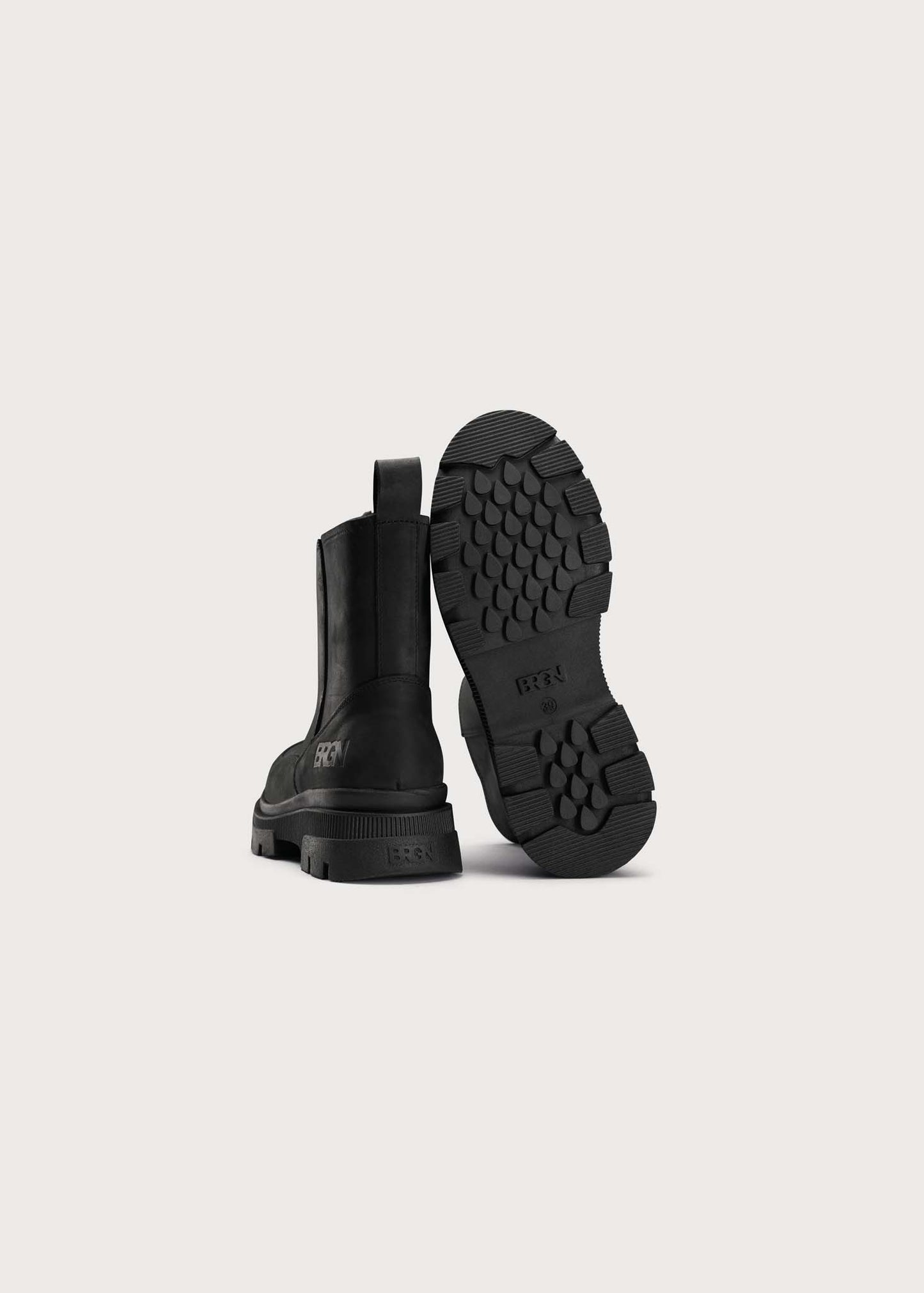 BRGN Pile Slip-in Boots Shoes 095 New Black