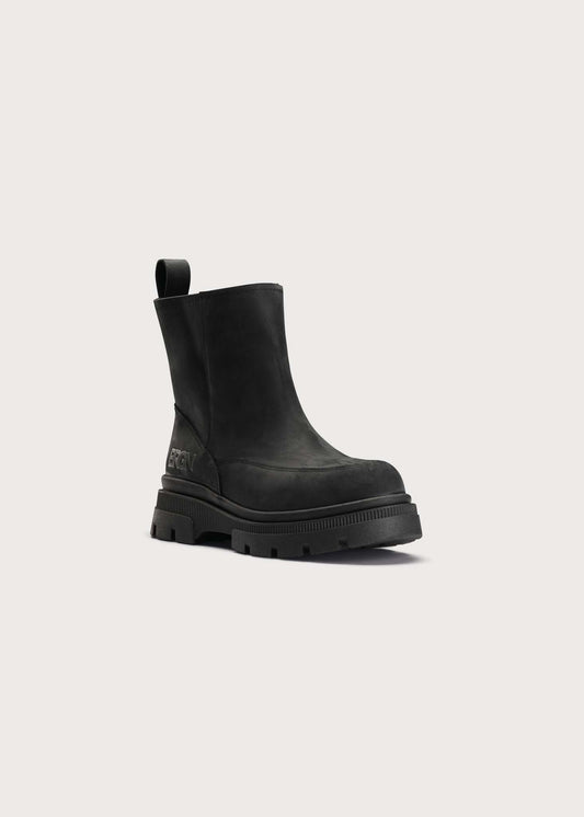 BRGN Pile Slip-in Boots Shoes 095 New Black