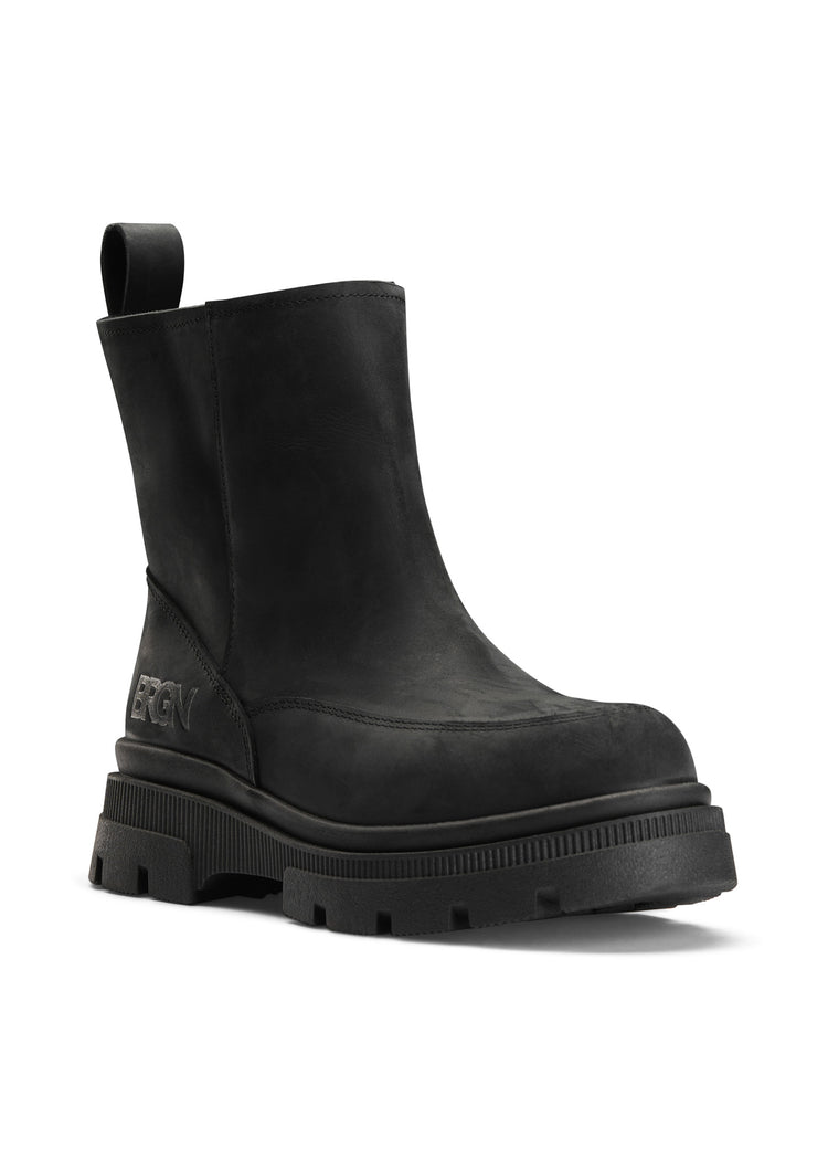 BRGN Pile Slip-in Boots Shoes 095 New Black