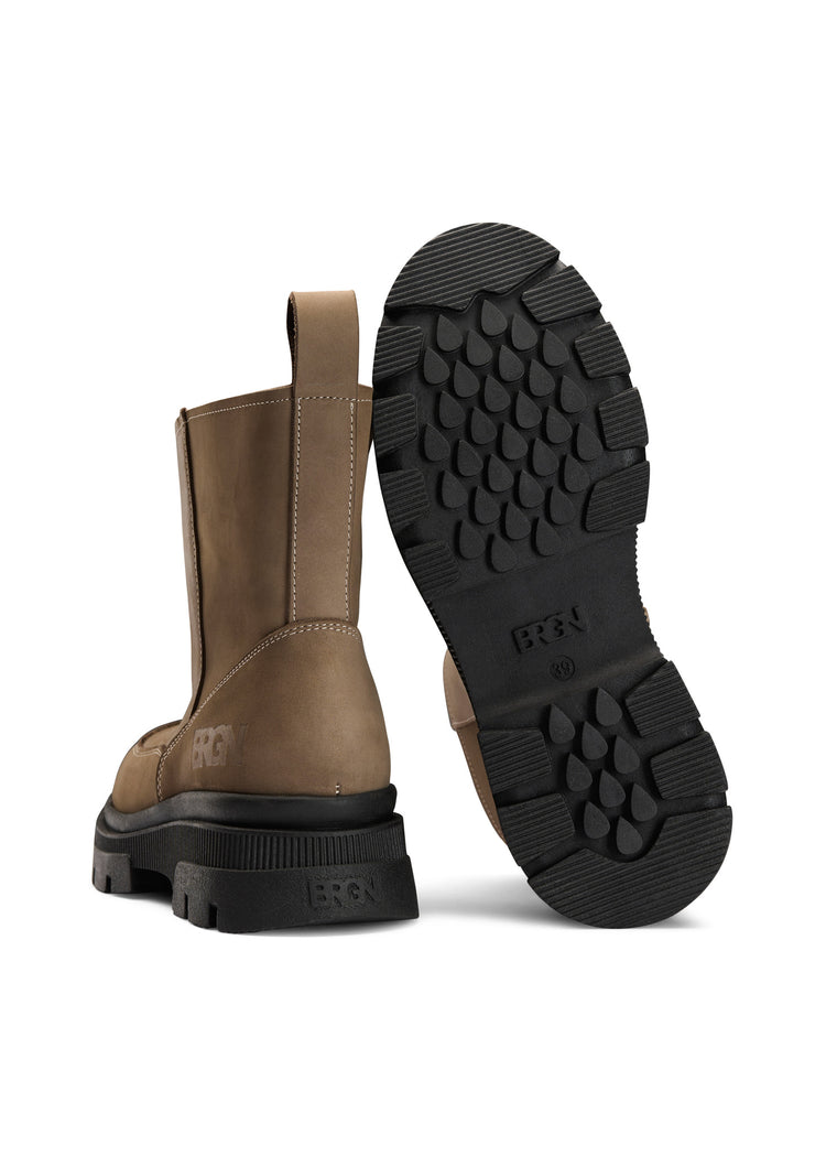 BRGN Pile Slip-in Boots Shoes 145 Camel