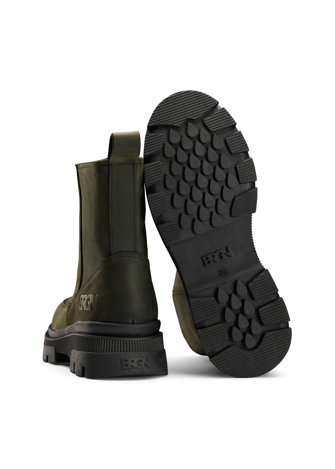 BRGN Pile Slip-in Boots Shoes 880 Rosin Dark Green