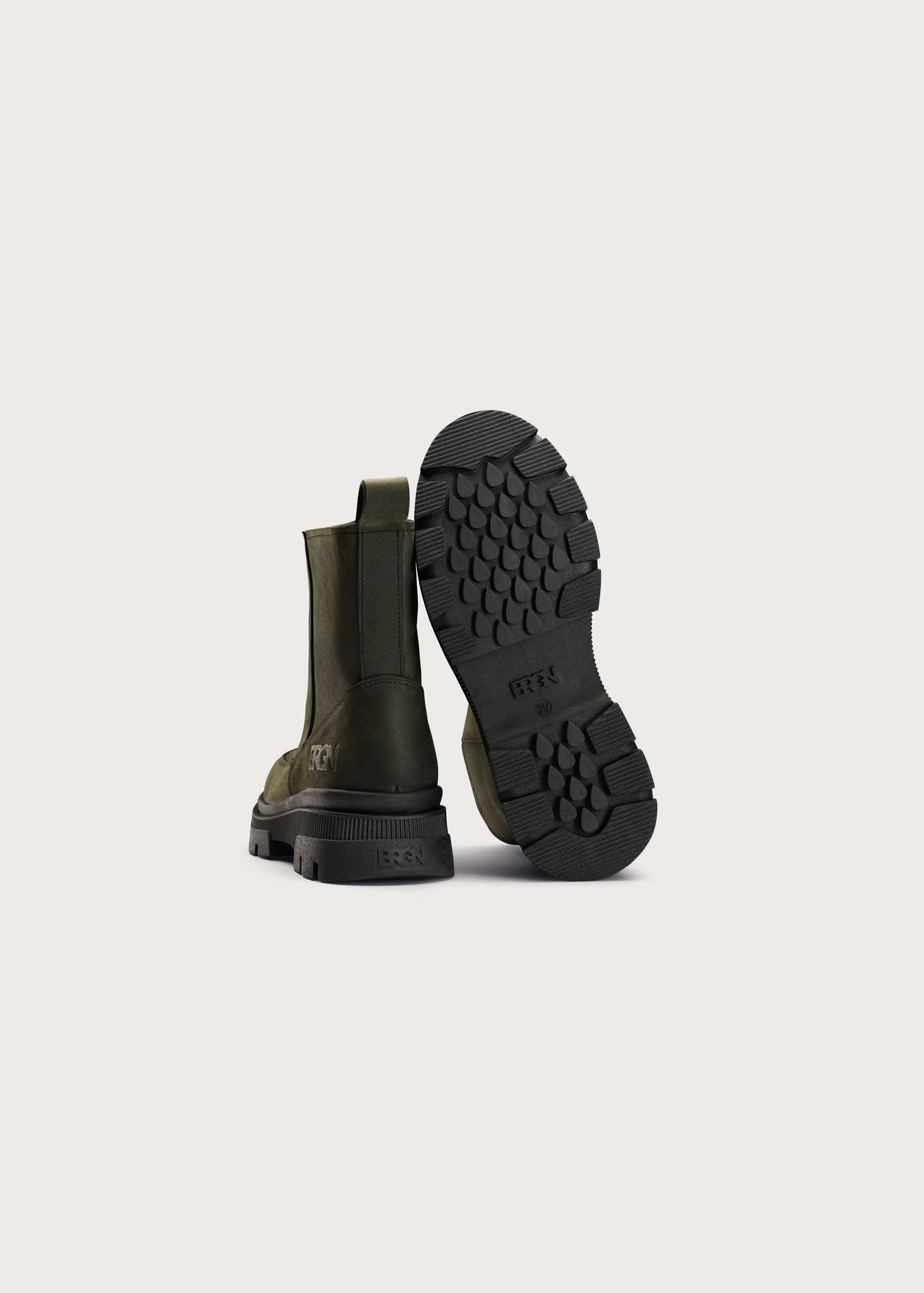 BRGN Pile Slip-in Boots Shoes 880 Rosin Dark Green