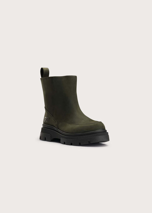 BRGN Pile Slip-in Boots Shoes 880 Rosin Dark Green