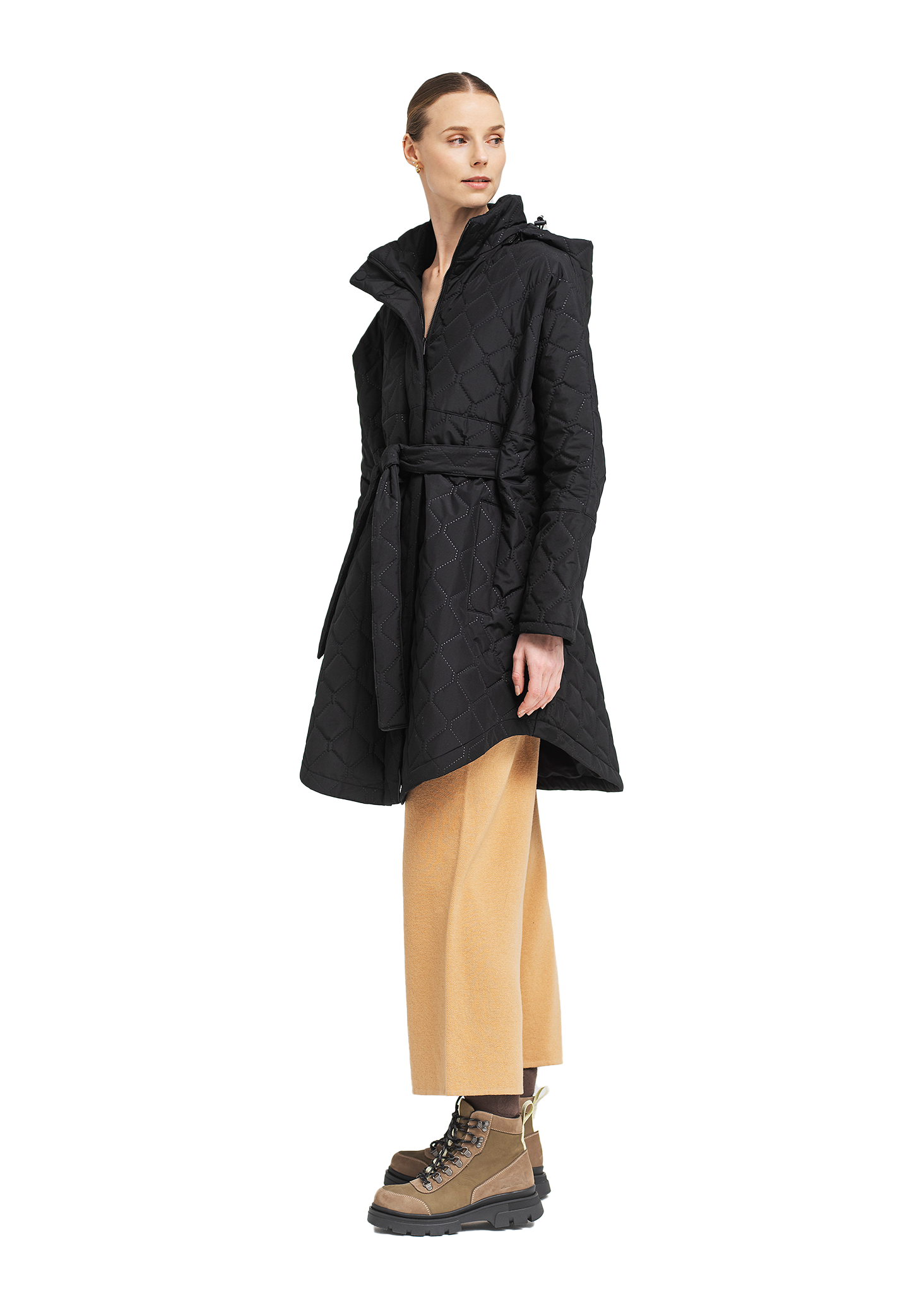 BRGN Quilted Bris Poncho Coats 095 New Black
