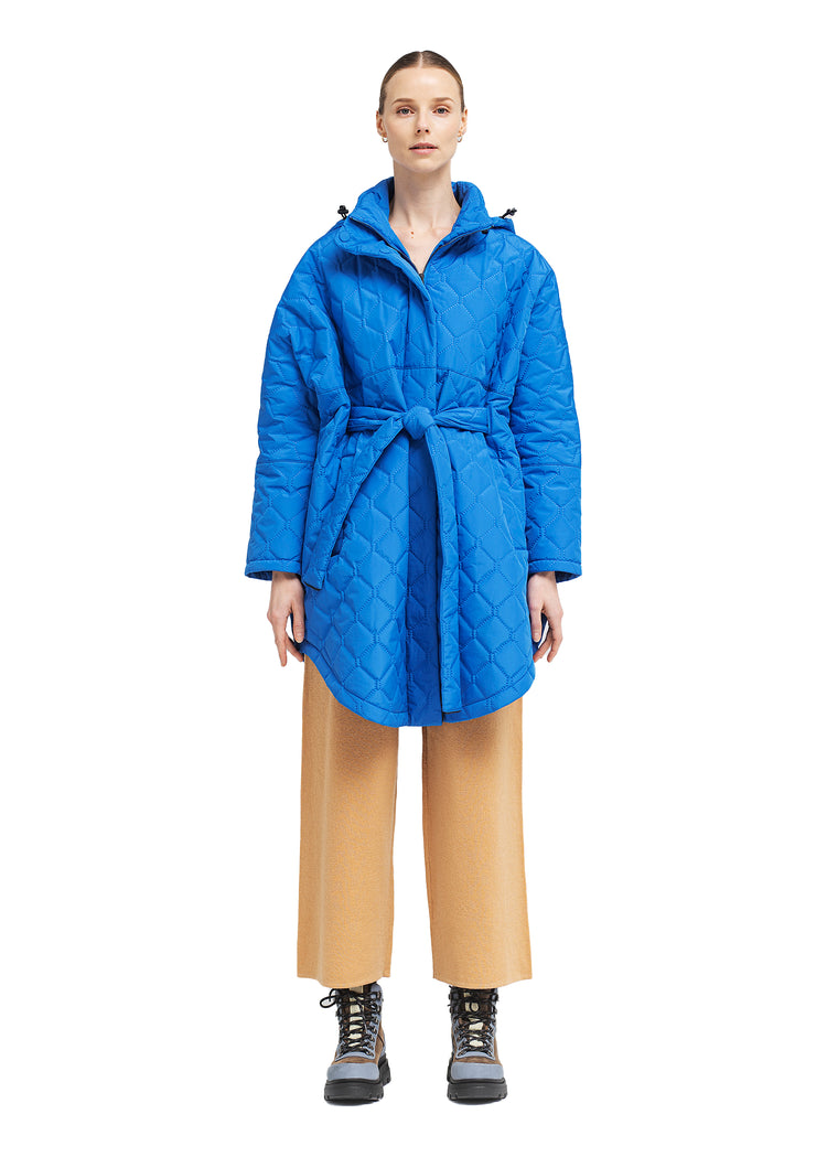 BRGN by Lunde & Gaundal Quilted Bris Poncho Coats 745 Palace Blue