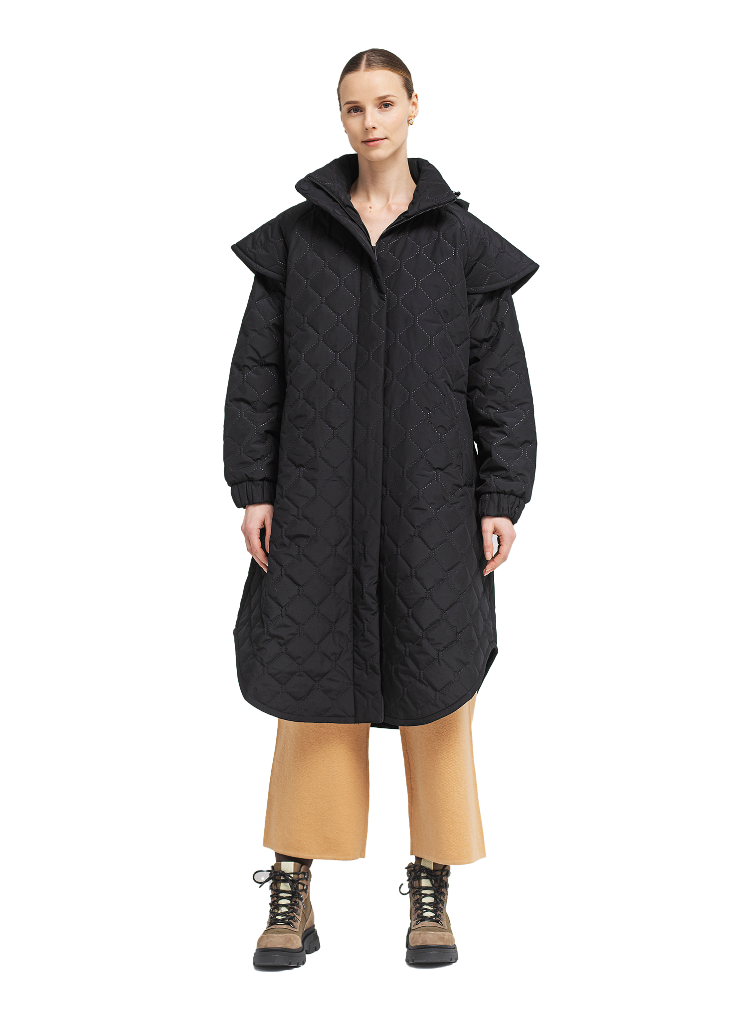 BRGN by Lunde & Gaundal Quilted Tyfon Coat Coats 095 New Black