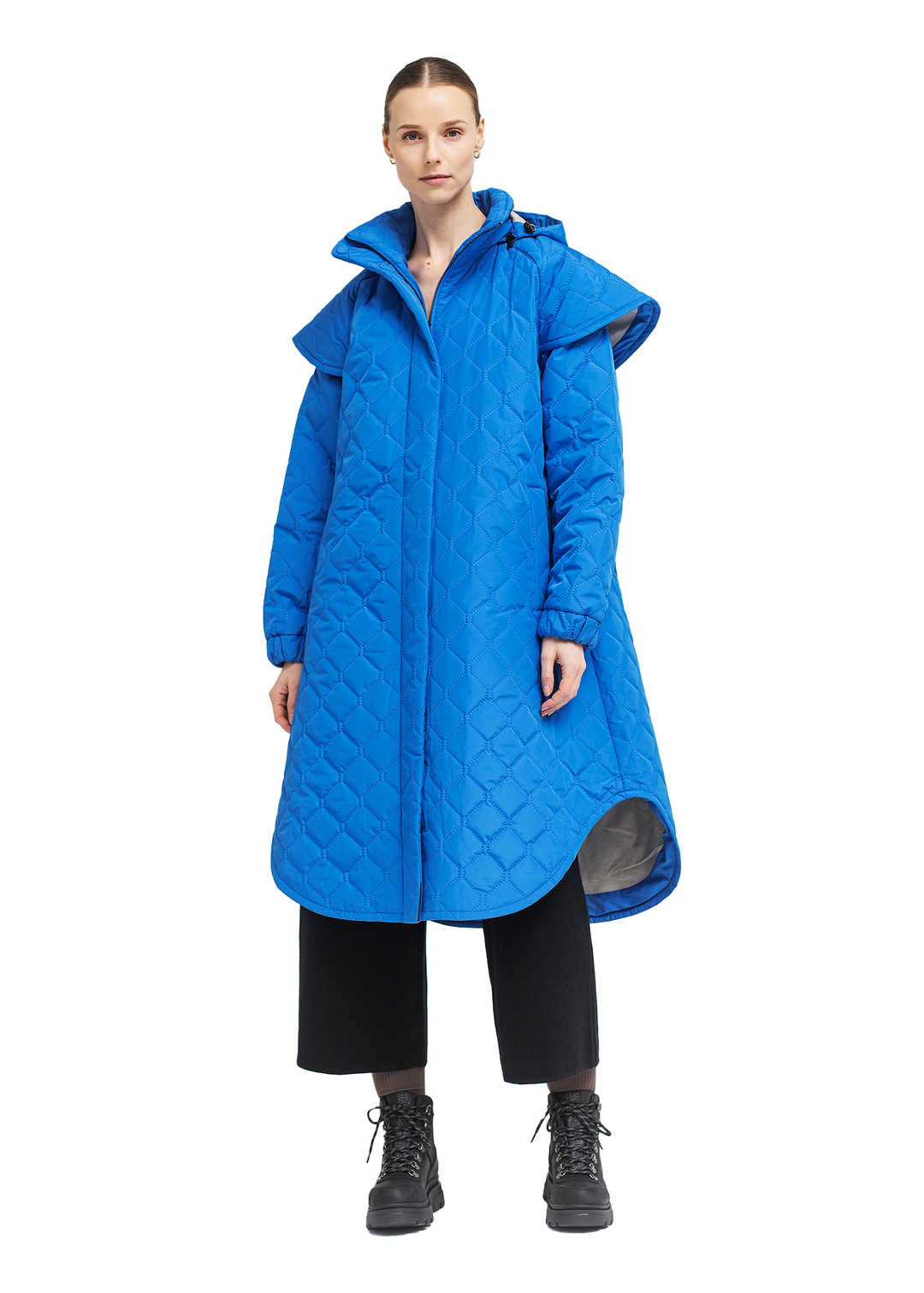 BRGN by Lunde & Gaundal Quilted Tyfon Coat Coats 745 Palace Blue