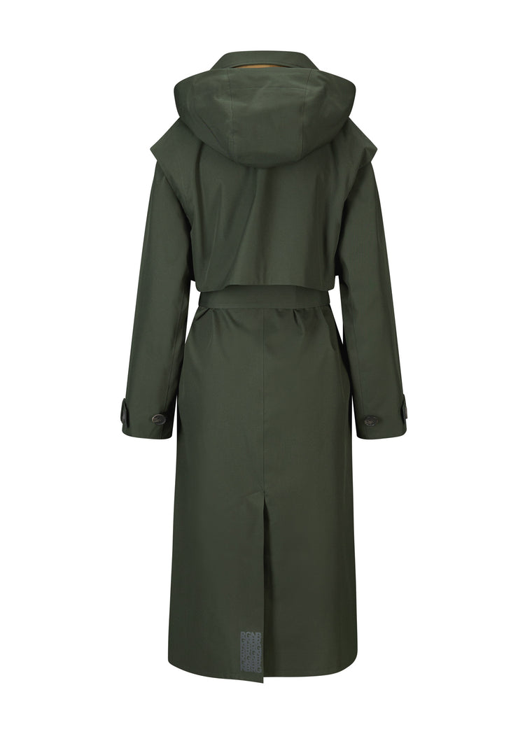 BRGN Regndråpe Trench Coat Coats 880 Rosin Dark Green
