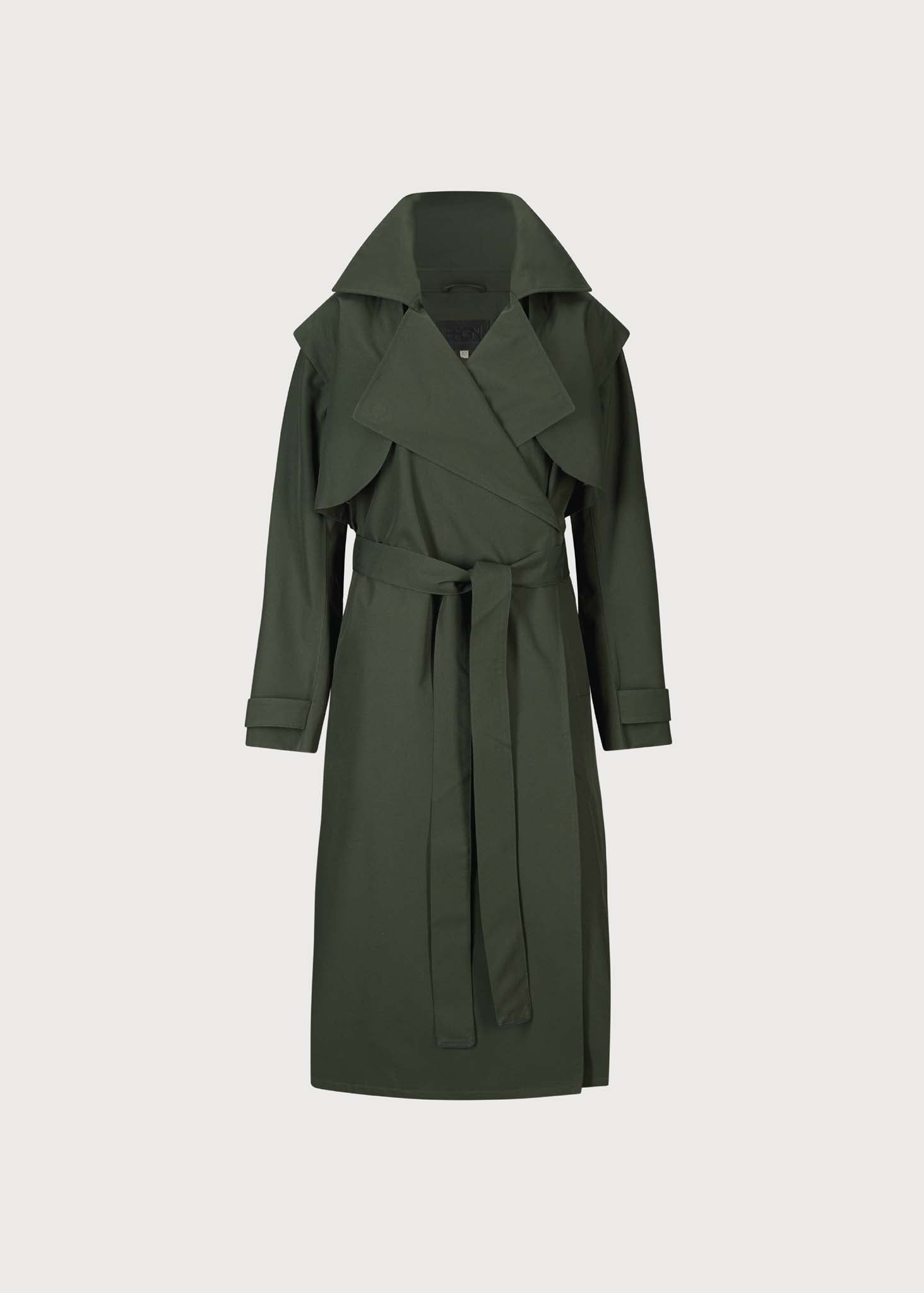 BRGN Regndråpe Trench Coat Coats 880 Rosin Dark Green