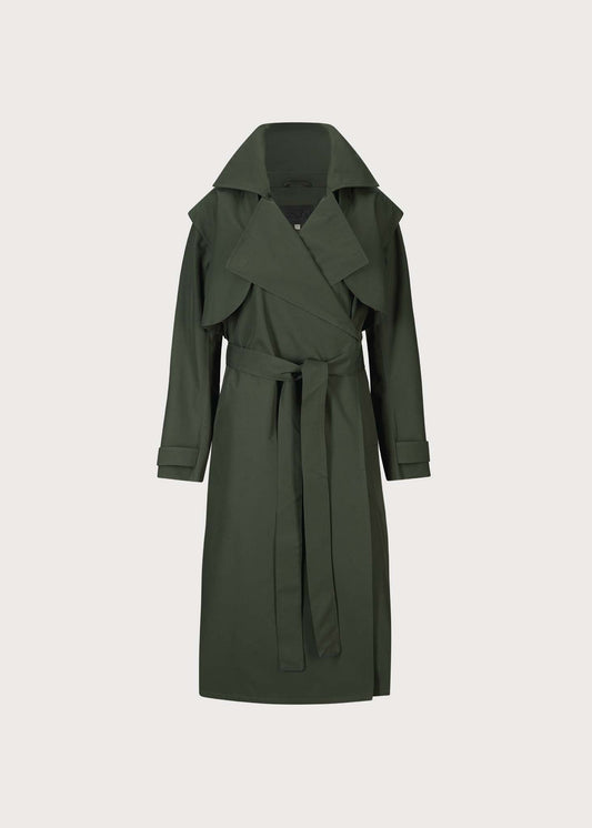 BRGN Regndråpe Trench Coat Coats 880 Rosin Dark Green