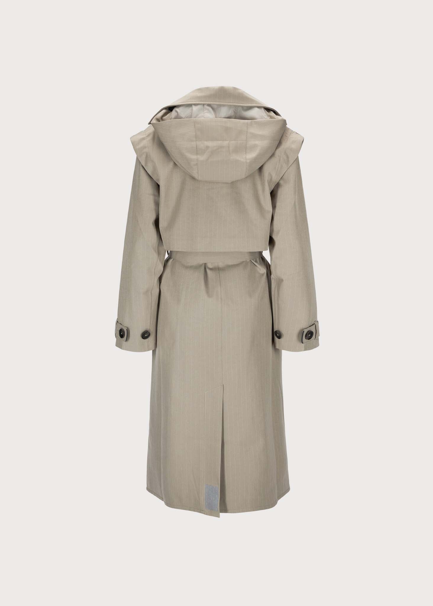 BRGN Regndråpe Trench Coat Coats 139 Taupe Pinstripe