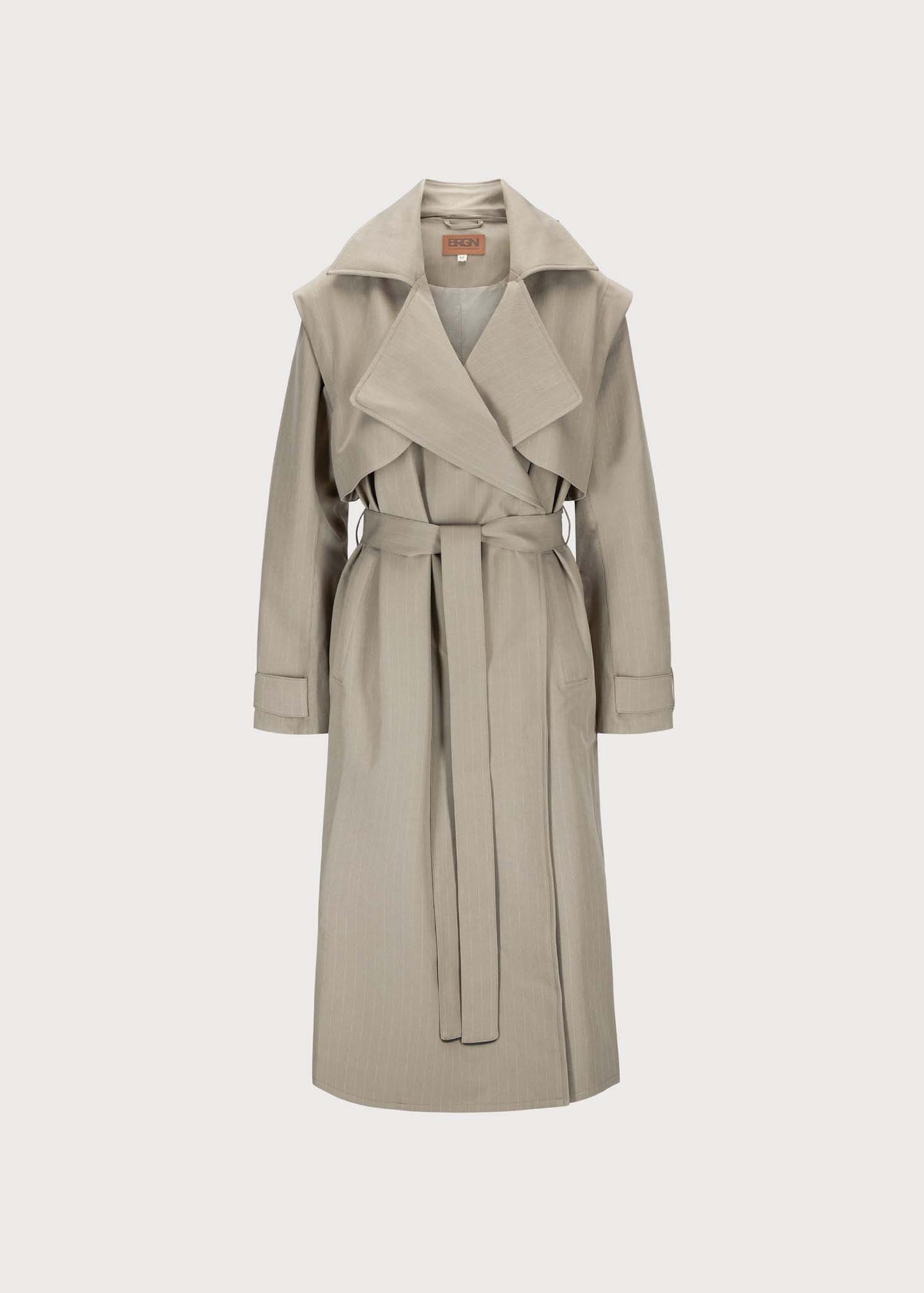 BRGN Regndråpe Trench Coat Coats 139 Taupe Pinstripe