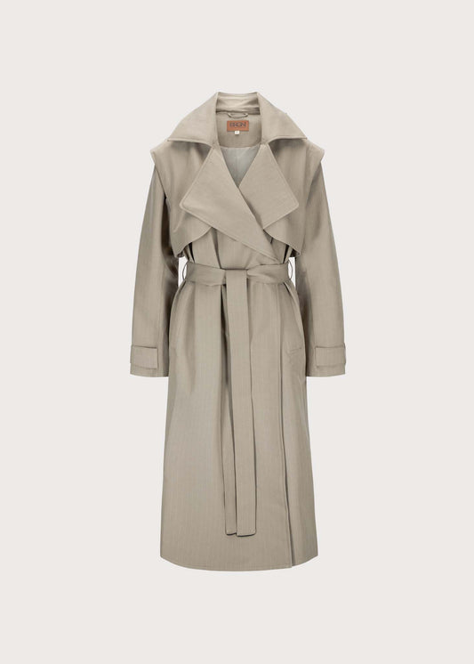 BRGN Regndråpe Trench Coat Coats 139 Taupe Pinstripe