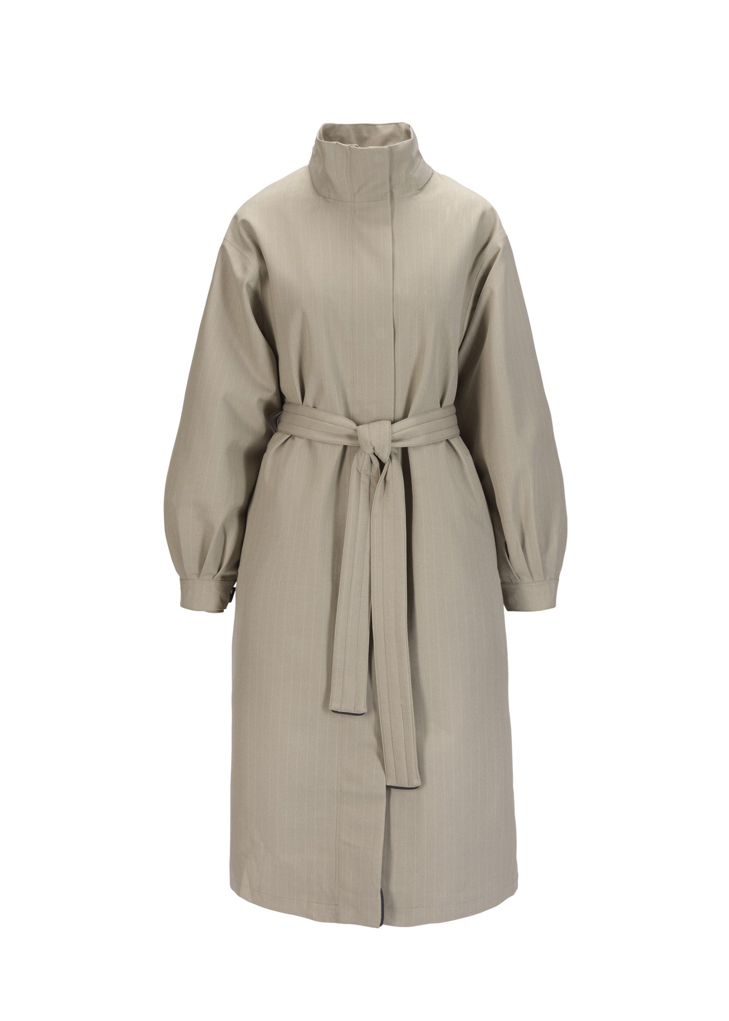 BRGN Rossby Maxi Coat Coats 139 Taupe Pinstripe