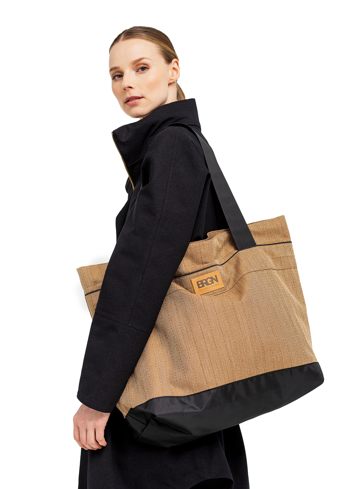 BRGN by Lunde & Gaundal Shopper Bag Accessories 147 Camel Tweed