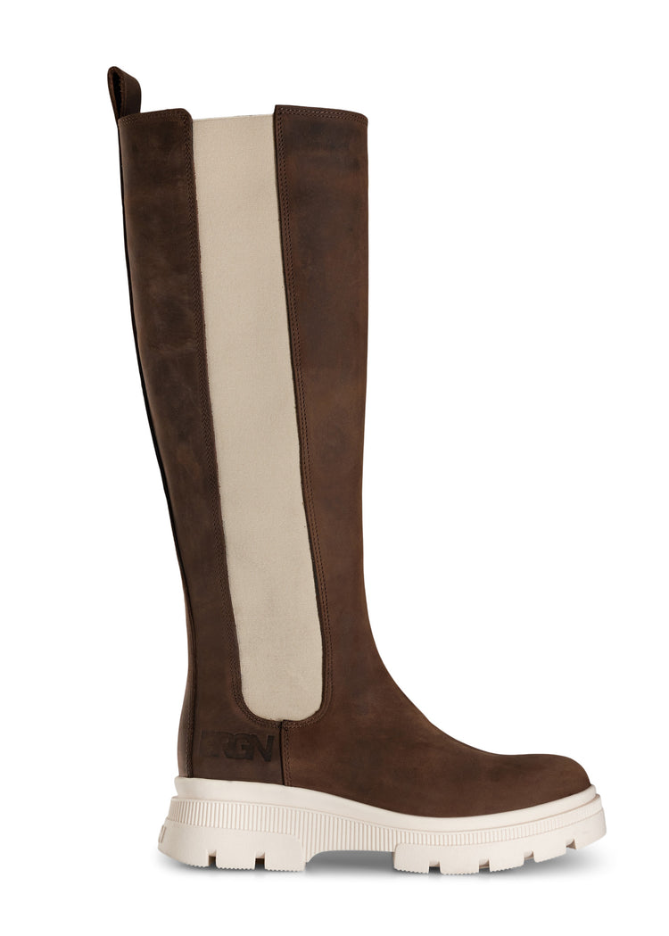 BRGN Slim High Boots Shoes 187 Chocolate Brown / 135 Sand