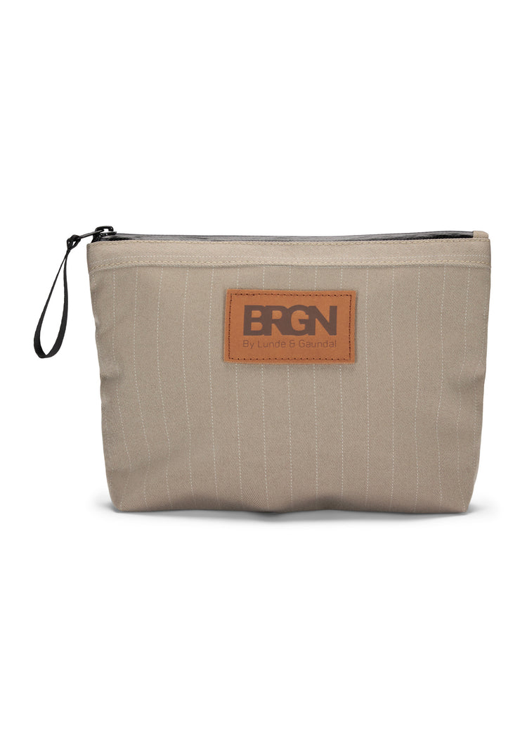 BRGN Small Pouch Accessories 139 Taupe Pinstripe