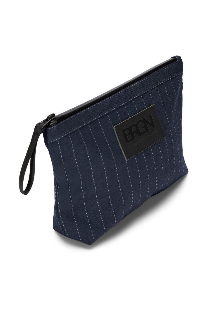 BRGN Small Pouch Accessories 790 Navy Pinstripe