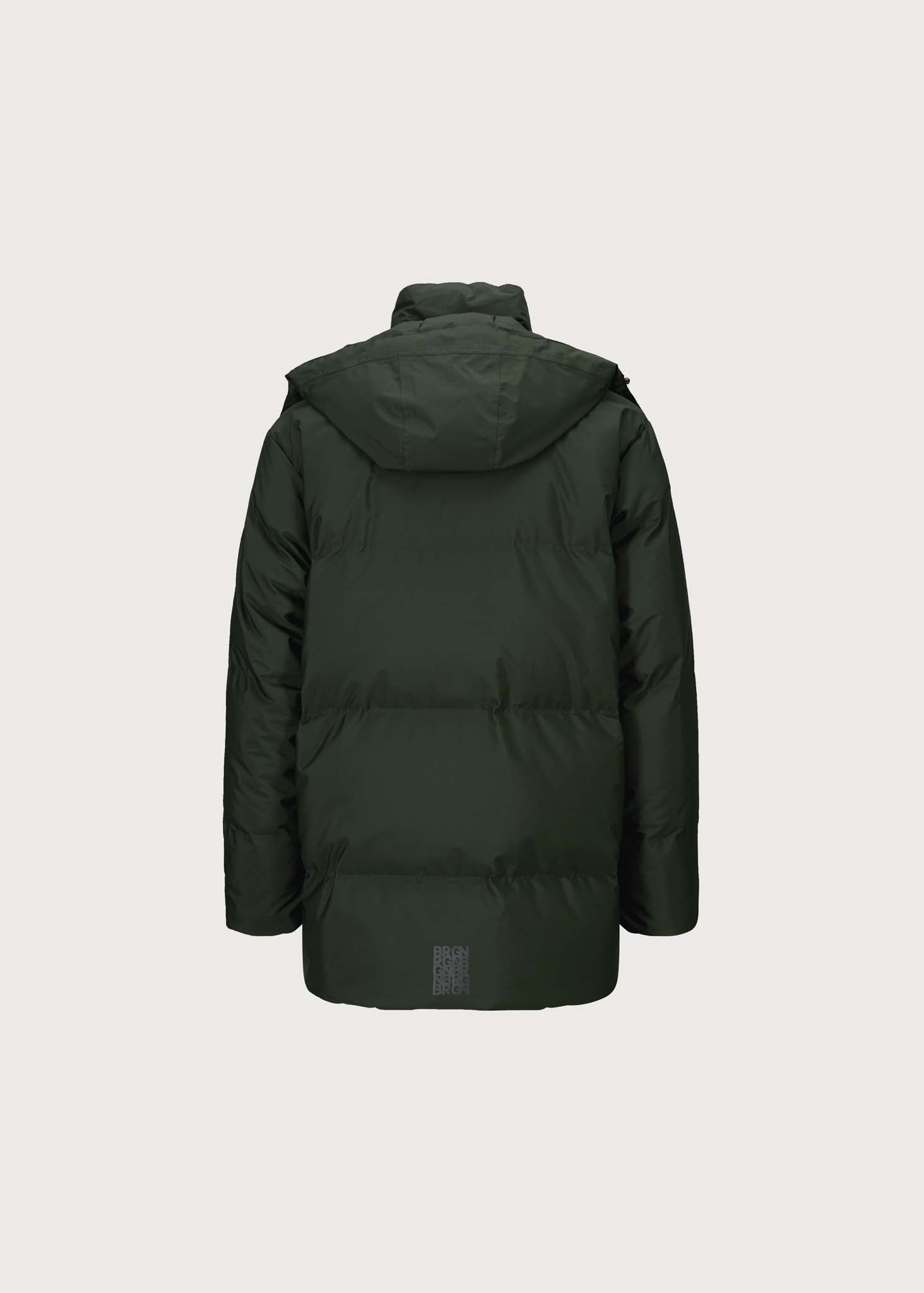 BRGN Snørokk mens down puffer Coats 880 Rosin Dark Green