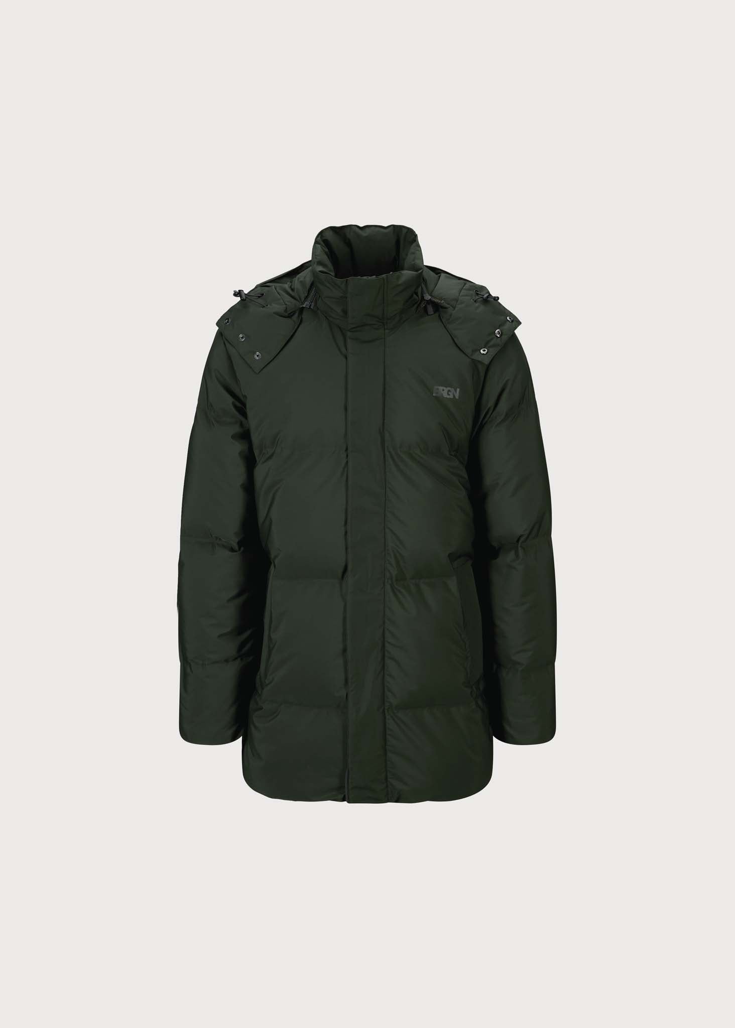 BRGN Snørokk mens down puffer Coats 880 Rosin Dark Green
