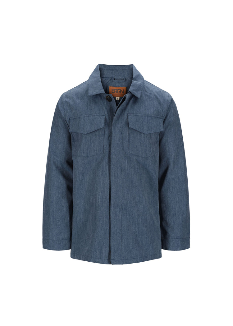 BRGN by Lunde & Gaundal Syklon Overshirt Jacket Coats 735 Denim Blue