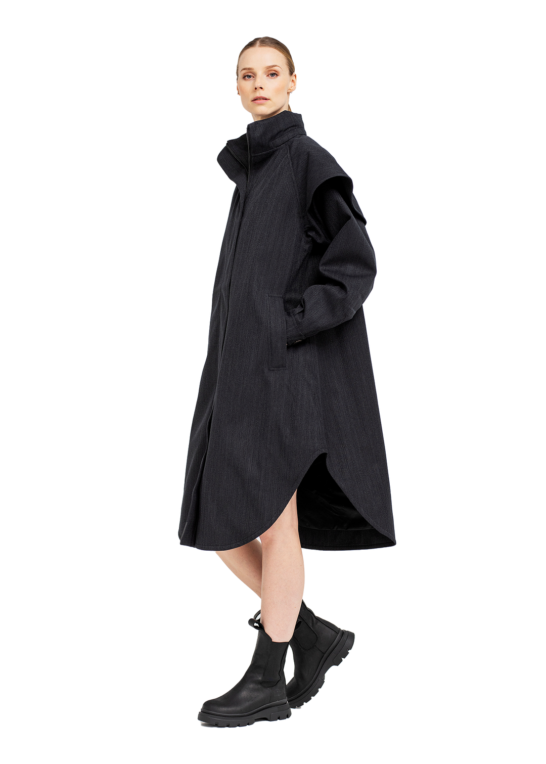 BRGN Tyfon Coat Coats 097 Black Tweed
