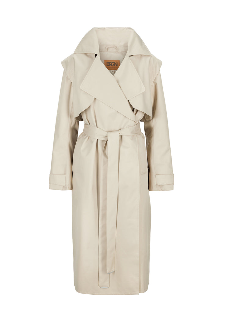 BRGN by Lunde & Gaundal Regndråpe Trench Coat Coats 135 Sand